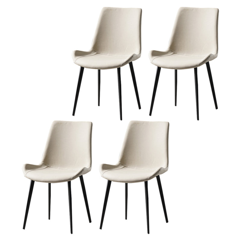 Silla lateral de comedor de metal de estilo nórdico, silla lateral de comedor sin brazos para cocina