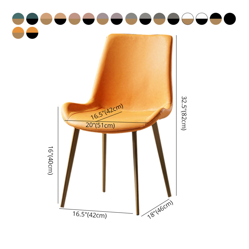 Silla lateral de comedor de metal de estilo nórdico, silla lateral de comedor sin brazos para cocina
