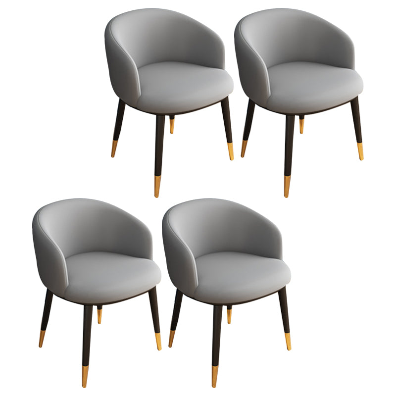 Silla sin brazos de comedor de metal Glam, silla lateral de comedor tapizada para restaurante