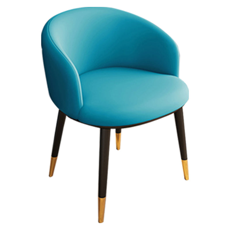 Silla sin brazos de comedor de metal Glam, silla lateral de comedor tapizada para restaurante