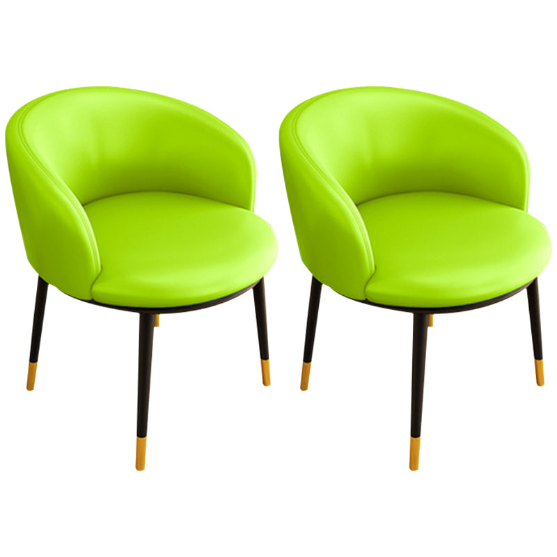 Silla sin brazos de comedor de metal Glam, silla lateral de comedor tapizada para restaurante