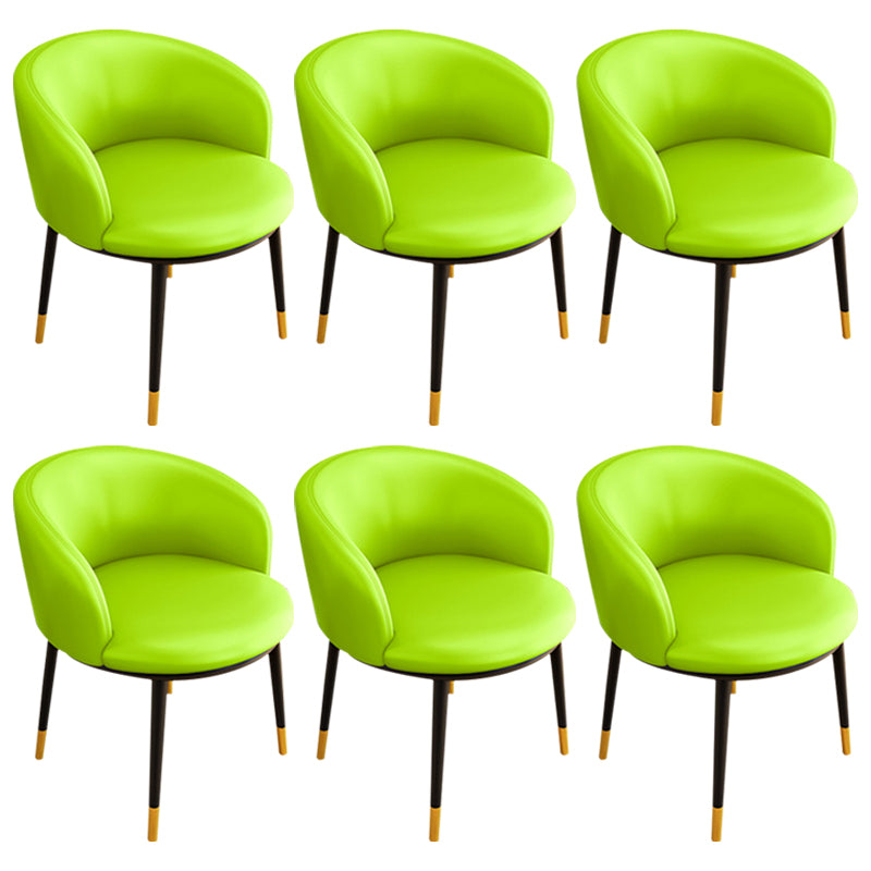 Silla sin brazos de comedor de metal Glam, silla lateral de comedor tapizada para restaurante