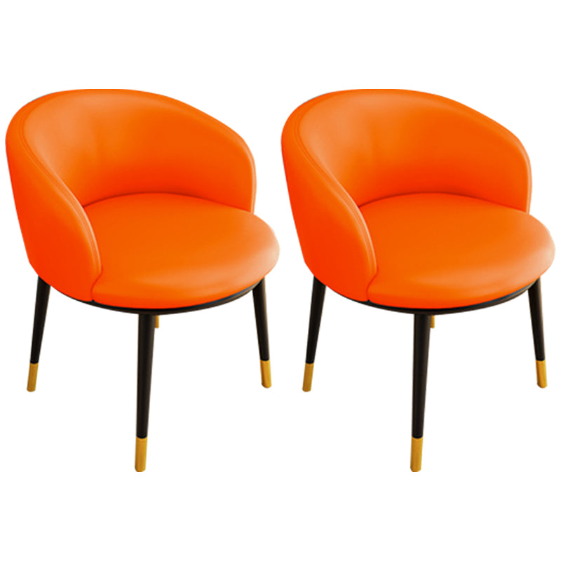 Silla sin brazos de comedor de metal Glam, silla lateral de comedor tapizada para restaurante