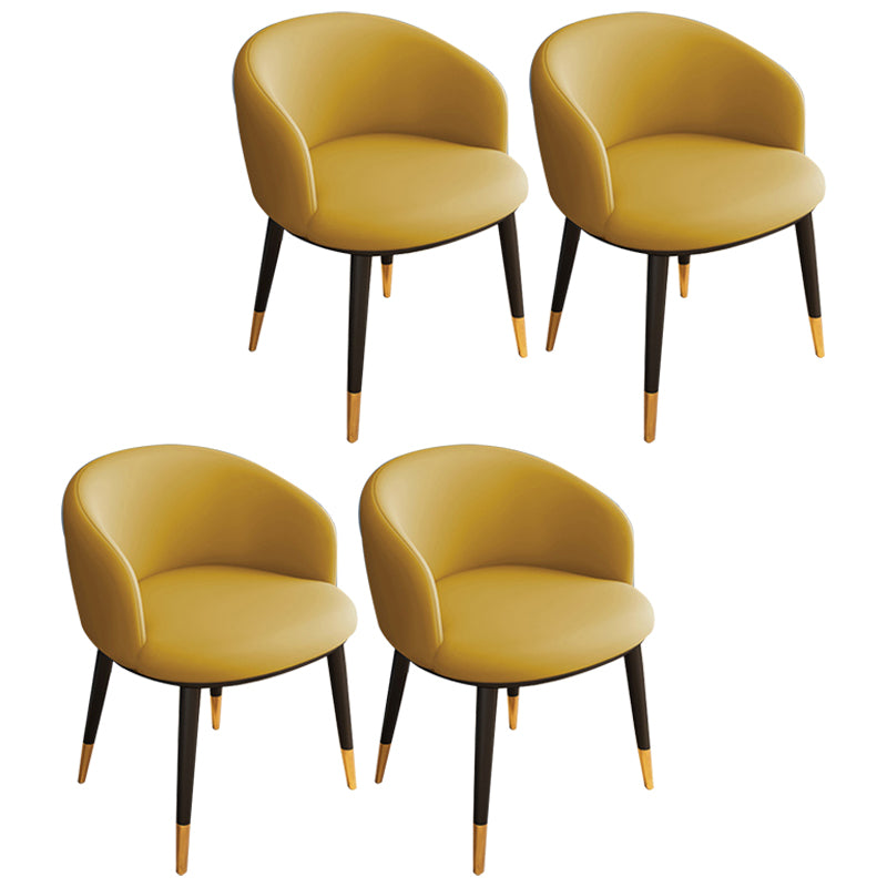 Silla sin brazos de comedor de metal Glam, silla lateral de comedor tapizada para restaurante