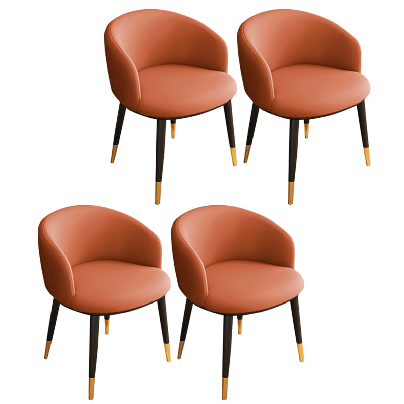 Silla sin brazos de comedor de metal Glam, silla lateral de comedor tapizada para restaurante