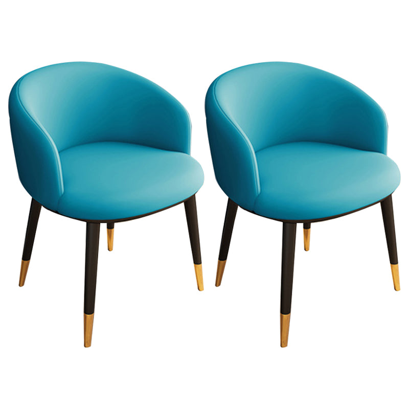 Silla sin brazos de comedor de metal Glam, silla lateral de comedor tapizada para restaurante