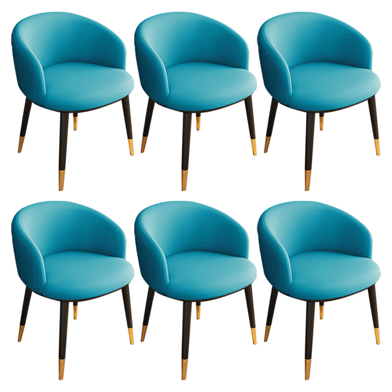 Silla sin brazos de comedor de metal Glam, silla lateral de comedor tapizada para restaurante