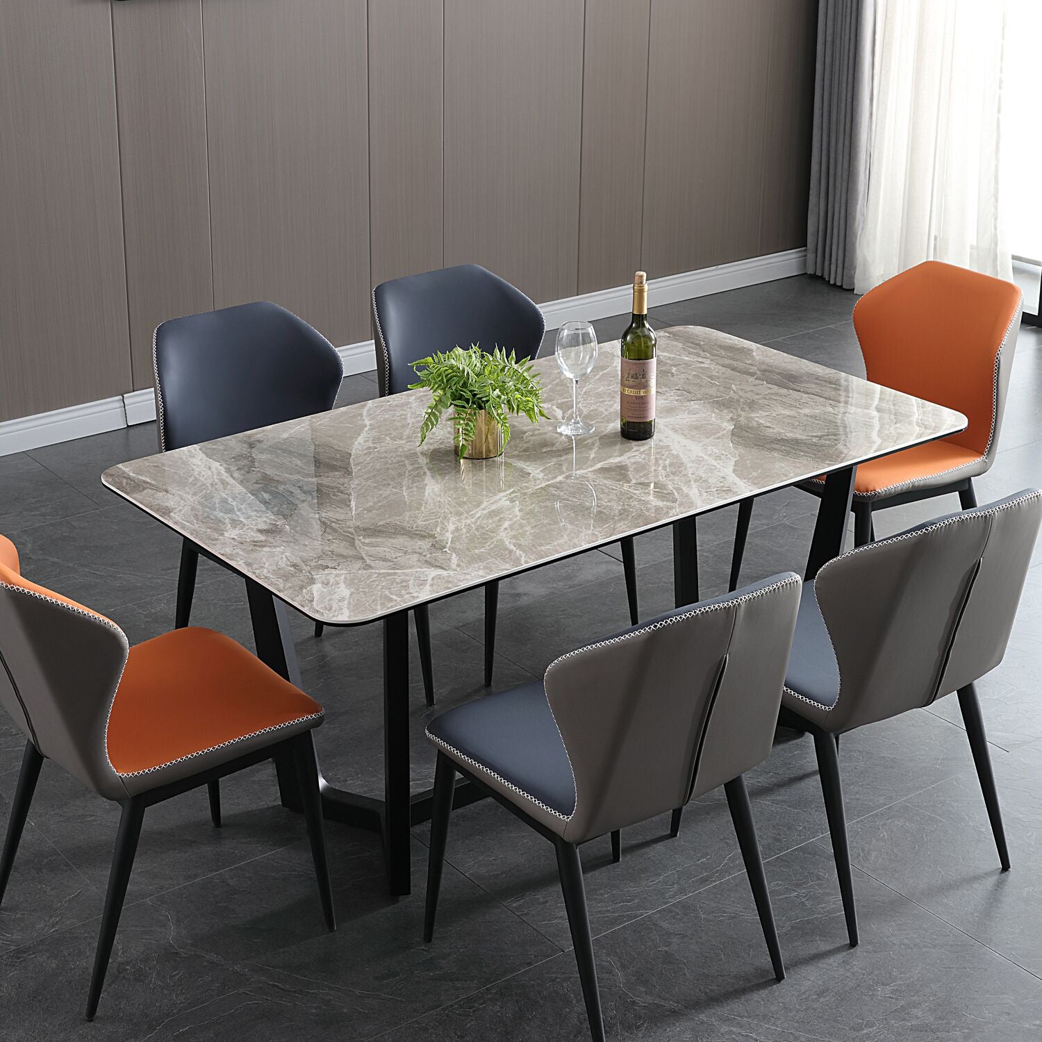 Silla lateral casera industrial Silla tapizada Wingback del comedor del metal
