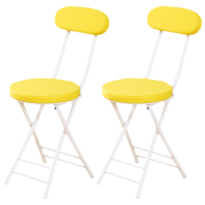 Silla de comedor plegable tapizada industrial con respaldo abierto y acabado mate
