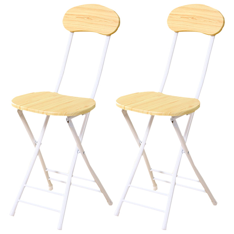 Silla de comedor plegable tapizada industrial con respaldo abierto y acabado mate