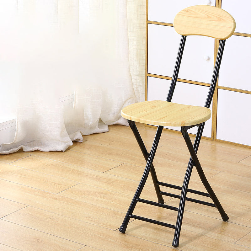 Silla de comedor plegable tapizada industrial con respaldo abierto y acabado mate