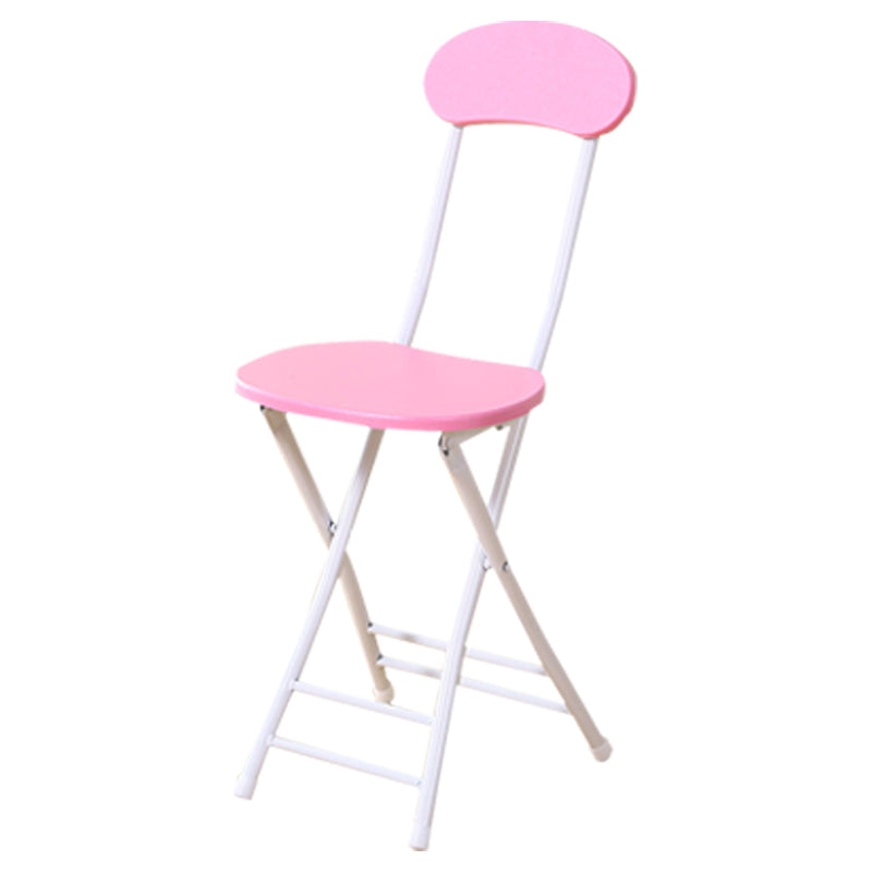 Silla de comedor plegable tapizada industrial con respaldo abierto y acabado mate