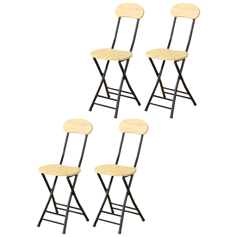 Silla de comedor plegable tapizada industrial con respaldo abierto y acabado mate