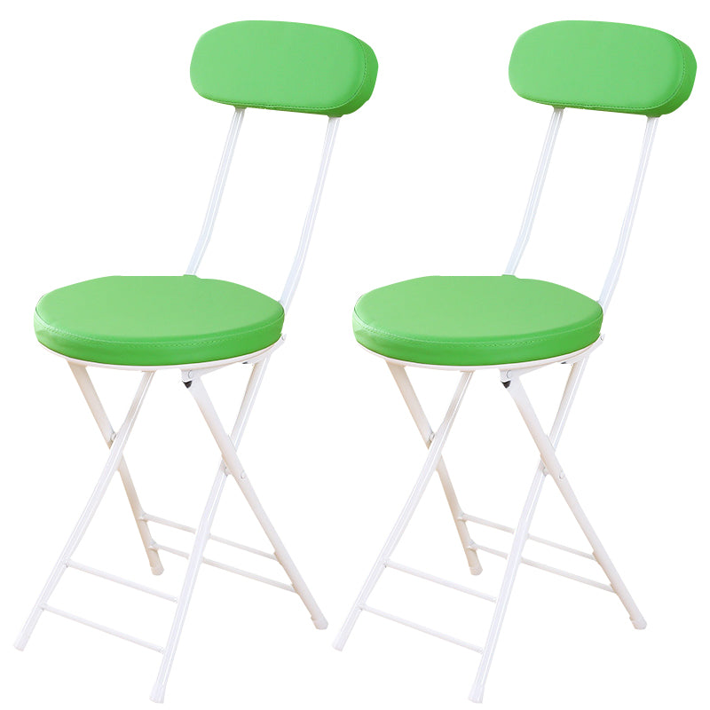 Silla de comedor plegable tapizada industrial con respaldo abierto y acabado mate
