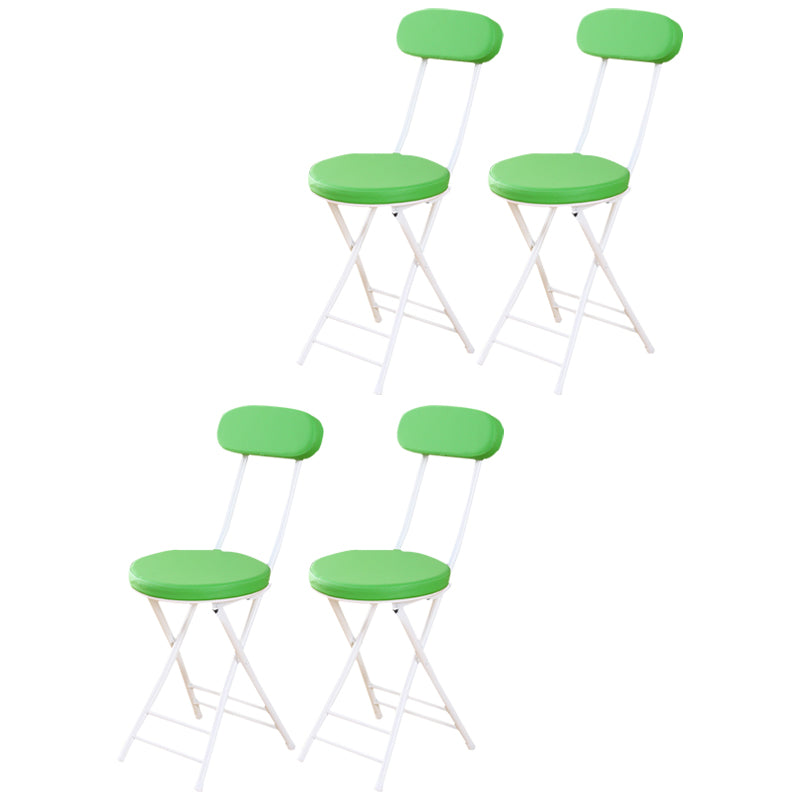 Silla de comedor plegable tapizada industrial con respaldo abierto y acabado mate