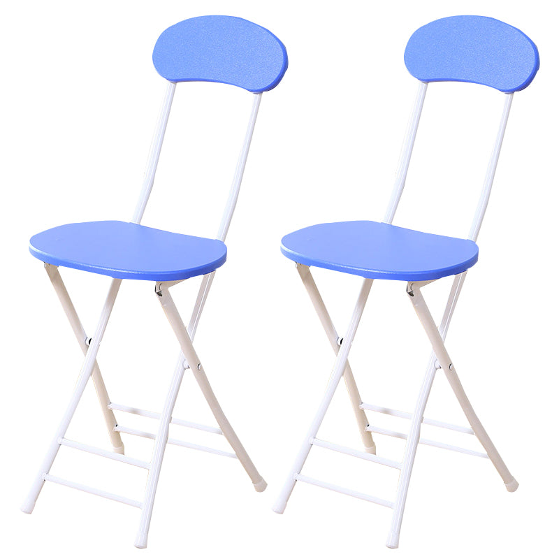 Silla de comedor plegable tapizada industrial con respaldo abierto y acabado mate