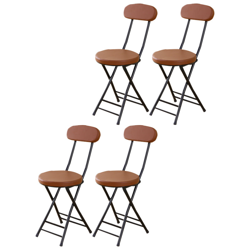 Silla de comedor plegable tapizada industrial con respaldo abierto y acabado mate