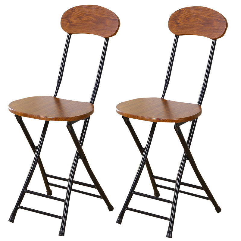 Silla de comedor plegable tapizada industrial con respaldo abierto y acabado mate