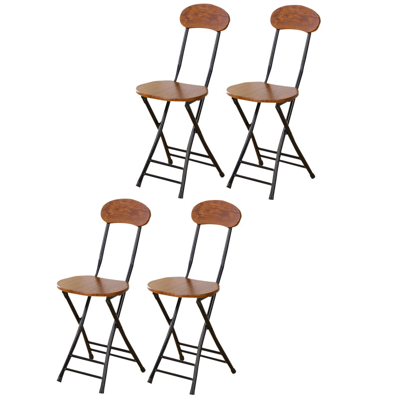 Silla de comedor plegable tapizada industrial con respaldo abierto y acabado mate