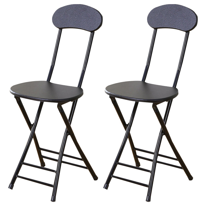 Silla de comedor plegable tapizada industrial con respaldo abierto y acabado mate