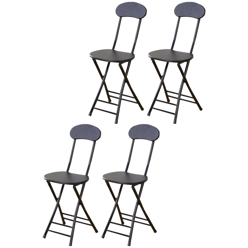 Silla de comedor plegable tapizada industrial con respaldo abierto y acabado mate