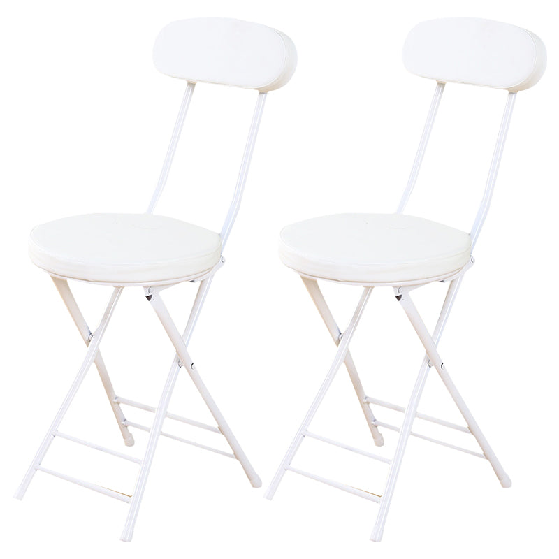 Silla de comedor plegable tapizada industrial con respaldo abierto y acabado mate