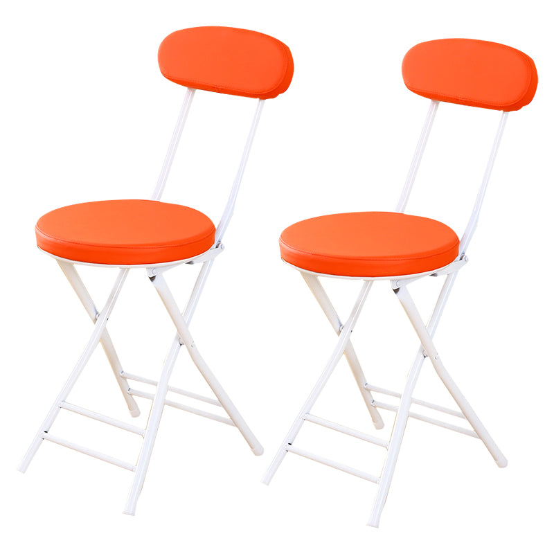 Silla de comedor plegable tapizada industrial con respaldo abierto y acabado mate