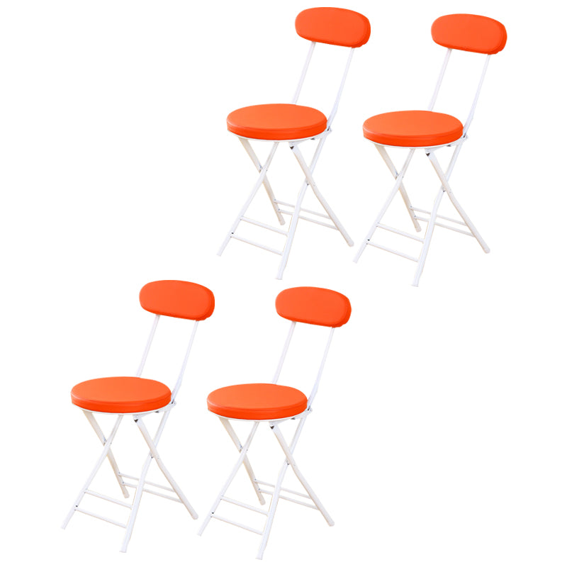 Silla de comedor plegable tapizada industrial con respaldo abierto y acabado mate