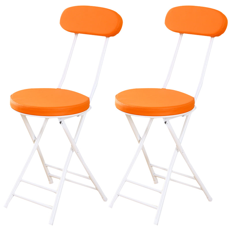 Silla de comedor plegable tapizada industrial con respaldo abierto y acabado mate