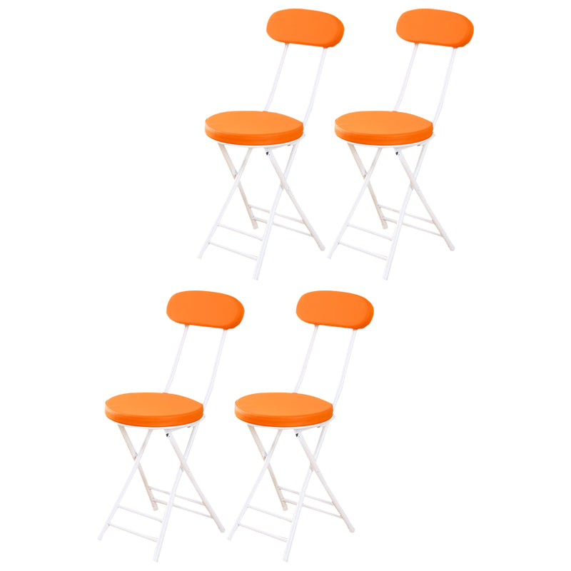 Silla de comedor plegable tapizada industrial con respaldo abierto y acabado mate