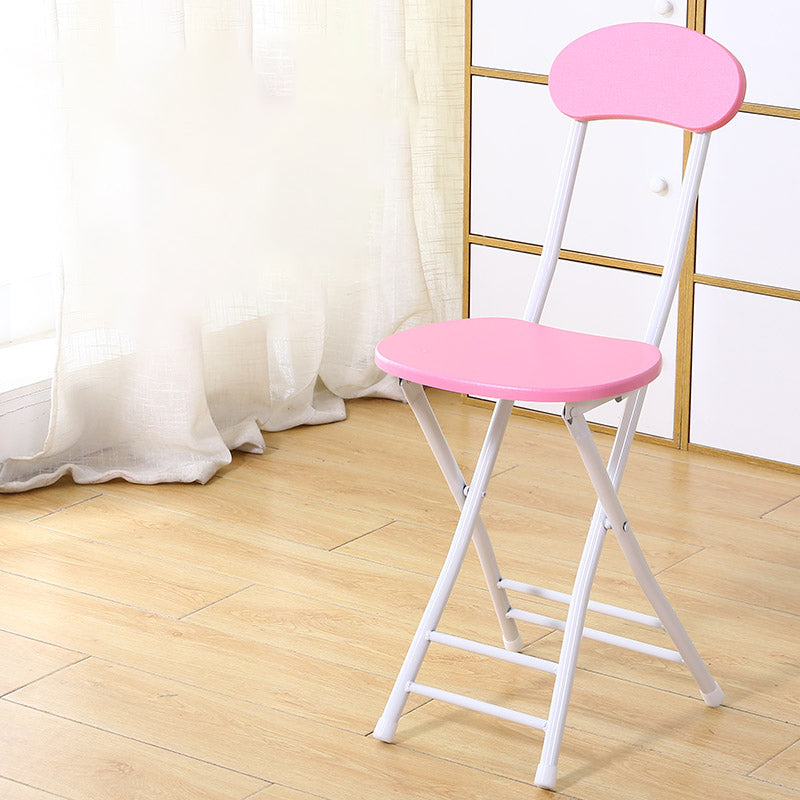 Silla de comedor plegable tapizada industrial con respaldo abierto y acabado mate