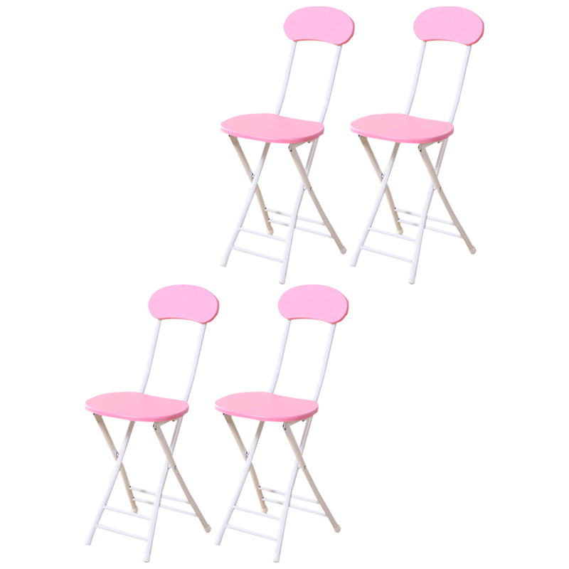 Silla de comedor plegable tapizada industrial con respaldo abierto y acabado mate