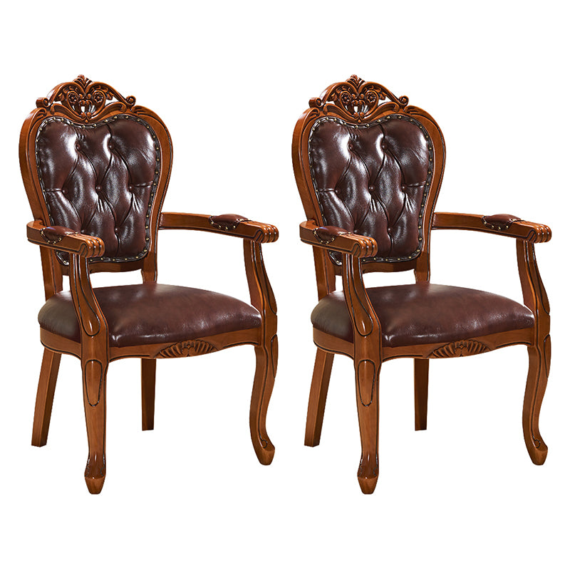 Silla de madera de caucho estilo escandinavo, sillones con respaldo abierto para cocina (juego de 2)