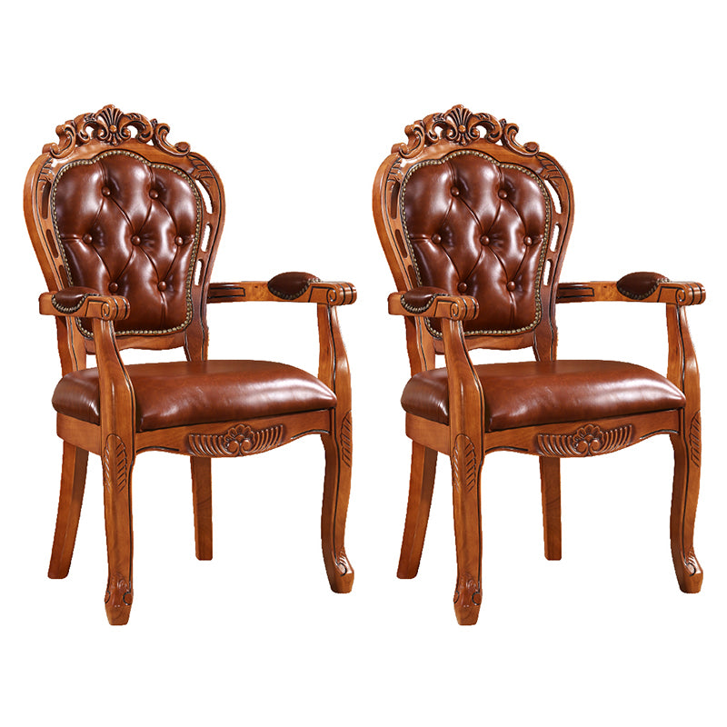 Silla de madera de caucho estilo escandinavo, sillones con respaldo abierto para cocina (juego de 2)