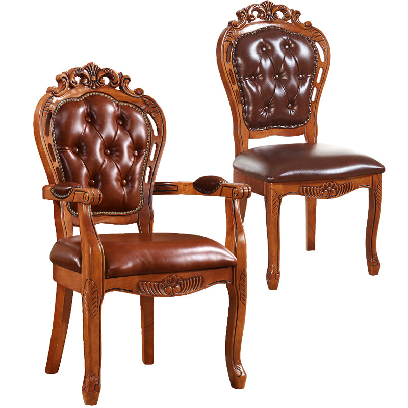 Silla de madera de caucho estilo escandinavo, sillones con respaldo abierto para cocina (juego de 2)