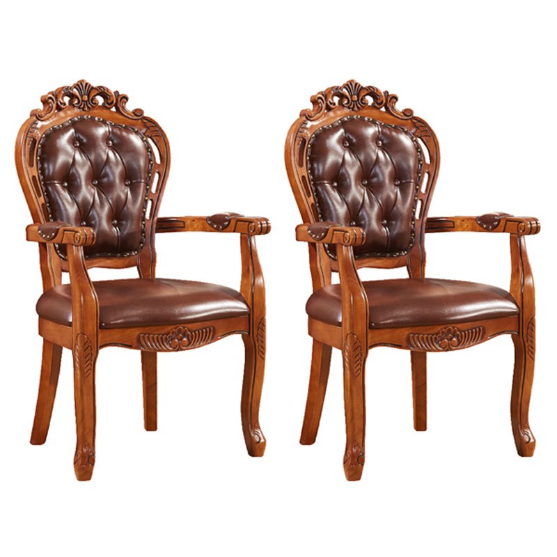 Silla de madera de caucho estilo escandinavo, sillones con respaldo abierto para cocina (juego de 2)