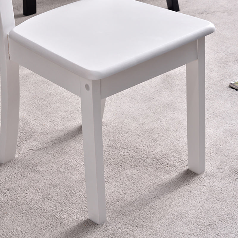 Sillas de comedor sin brazos para el hogar, silla lateral con respaldo de escalera y patas de madera (juego de 2)