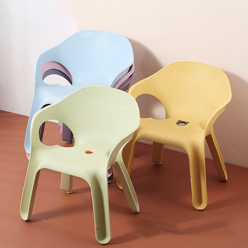 Sillas de comedor apilables de estilo minimalista, respaldo sólido de plástico, silla lateral para uso doméstico