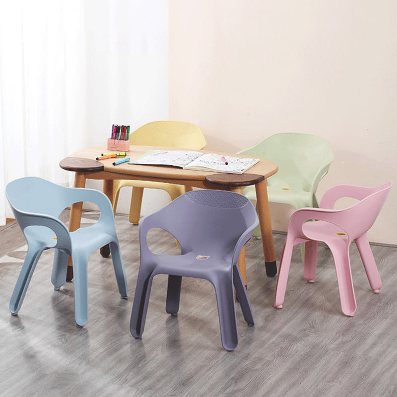 Sillas de comedor apilables de estilo minimalista, respaldo sólido de plástico, silla lateral para uso doméstico