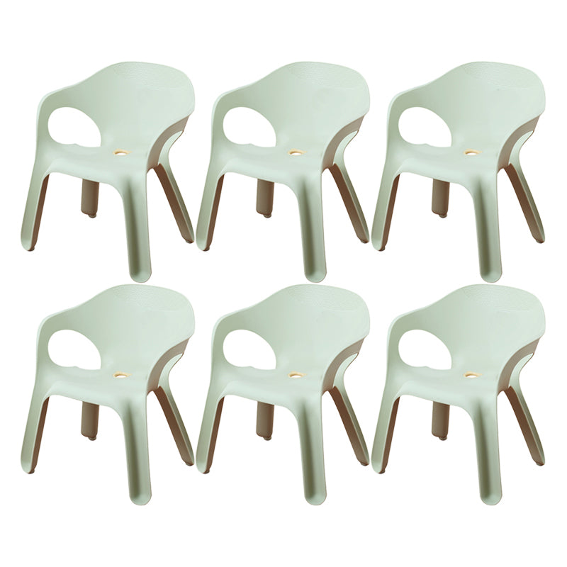 Sillas de comedor apilables de estilo minimalista, respaldo sólido de plástico, silla lateral para uso doméstico