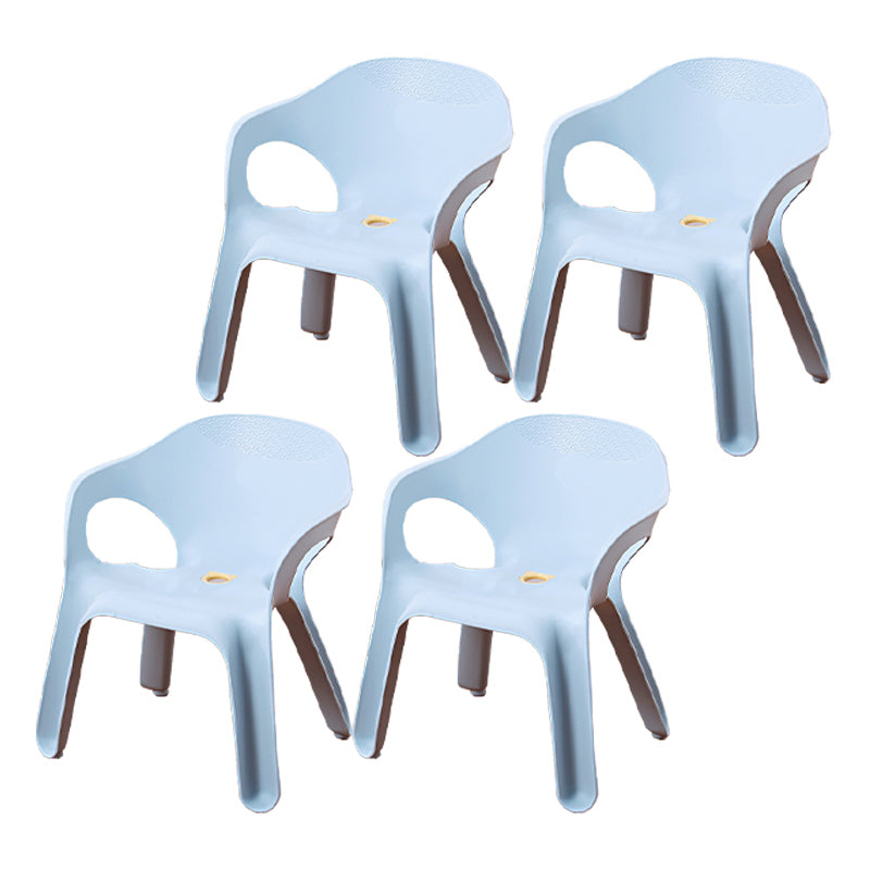 Sillas de comedor apilables de estilo minimalista, respaldo sólido de plástico, silla lateral para uso doméstico