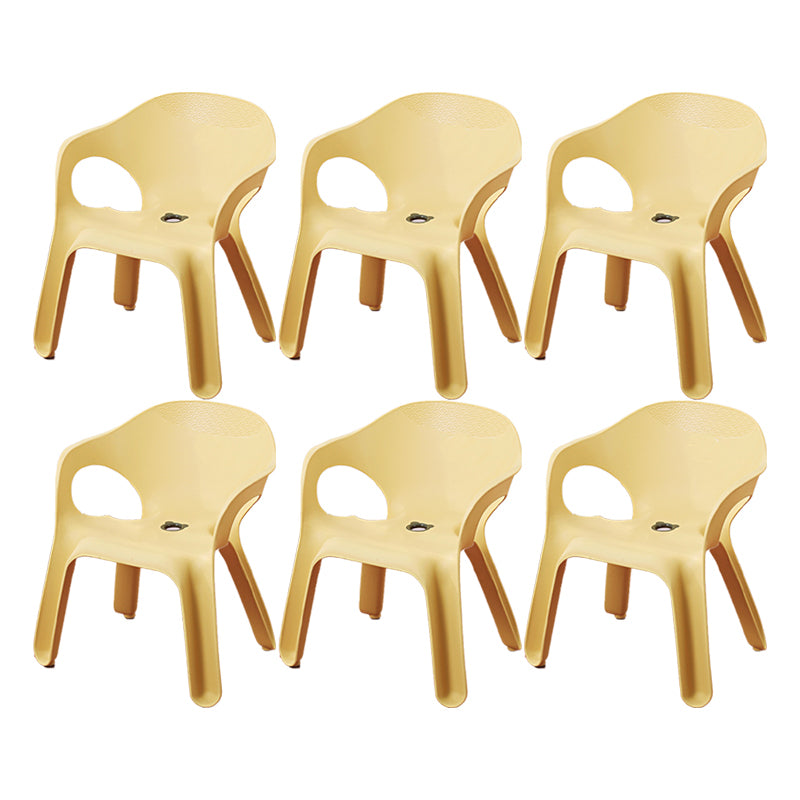 Sillas de comedor apilables de estilo minimalista, respaldo sólido de plástico, silla lateral para uso doméstico