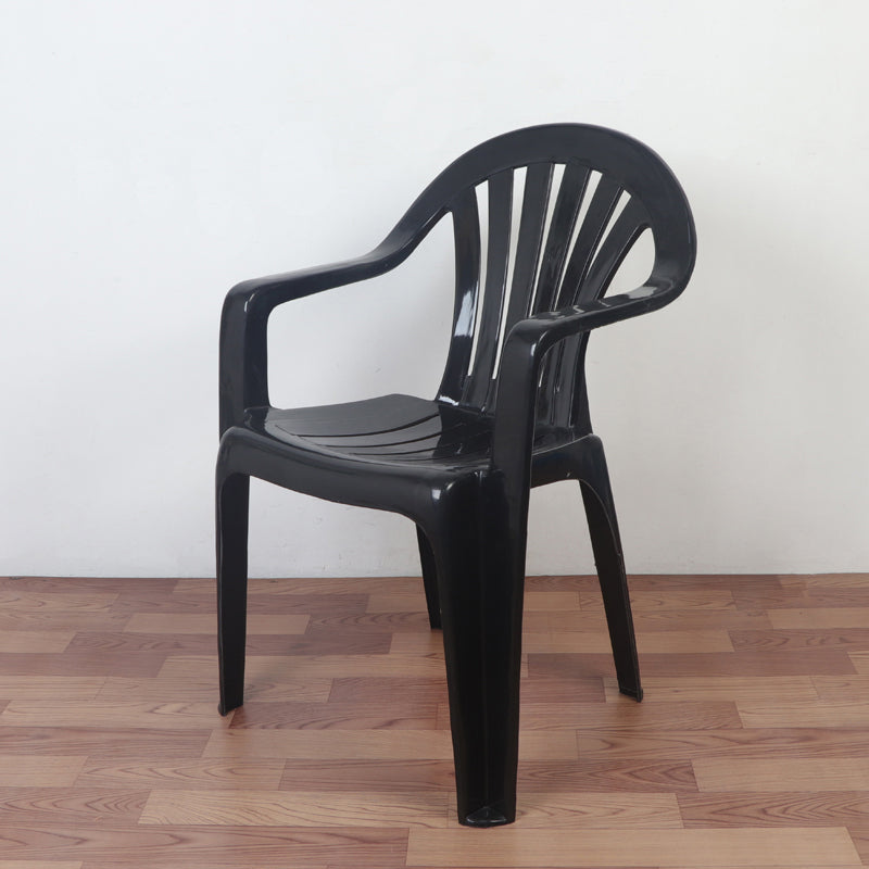 Silla de comedor de plástico de estilo contemporáneo, silla lateral con brazo de comedor para cocina
