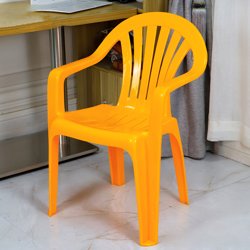 Silla de comedor de plástico de estilo contemporáneo, silla lateral con brazo de comedor para cocina