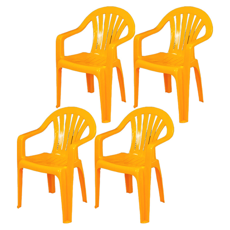 Silla de comedor de plástico de estilo contemporáneo, silla lateral con brazo de comedor para cocina