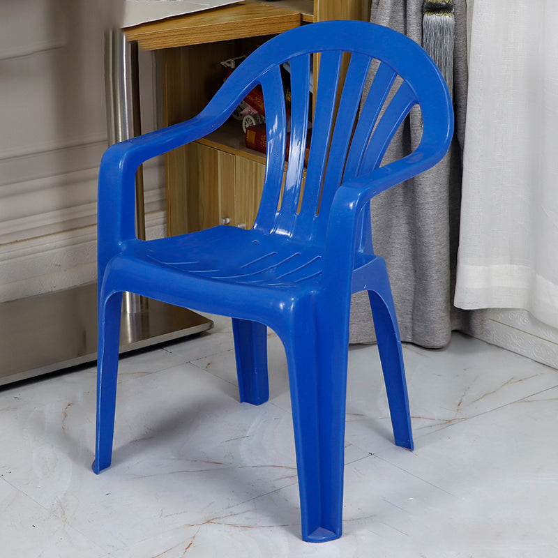 Silla de comedor de plástico de estilo contemporáneo, silla lateral con brazo de comedor para cocina
