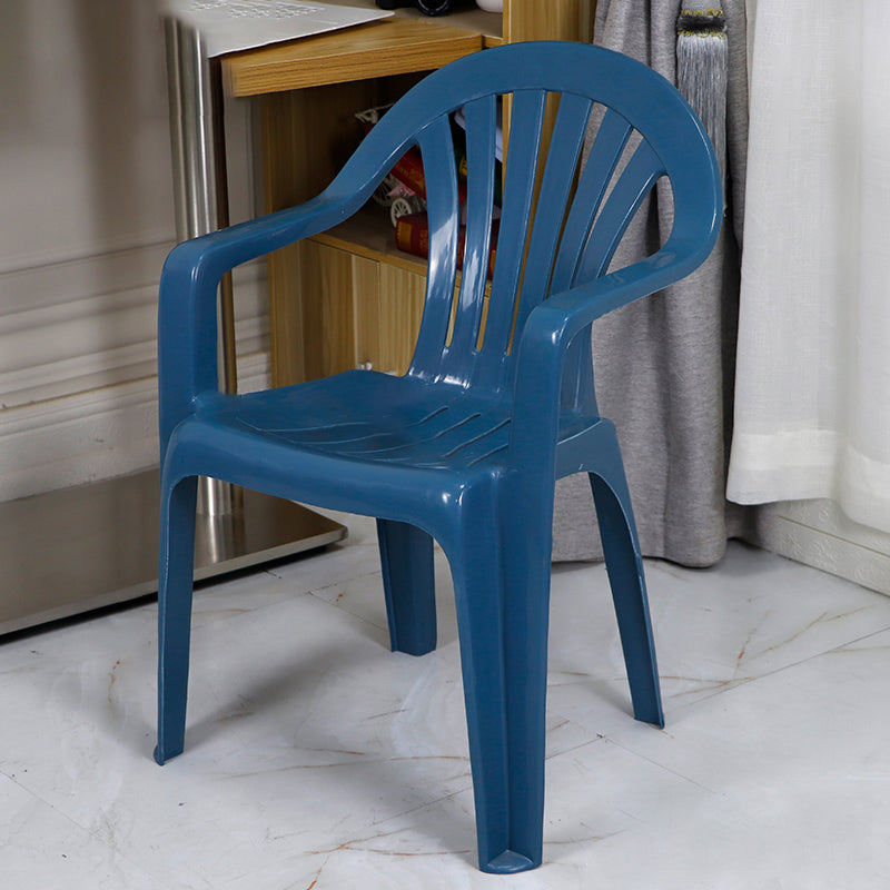Silla de comedor de plástico de estilo contemporáneo, silla lateral con brazo de comedor para cocina