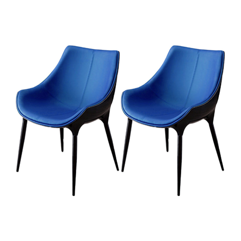 Sillas de comedor estilo moderno Silla auxiliar con brazo de cocina y patas de metal (juego de 2)