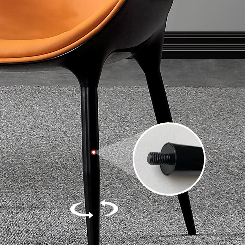 Sillas de comedor estilo moderno Sillas auxiliares con brazos de cocina y patas de metal (juego de 2)