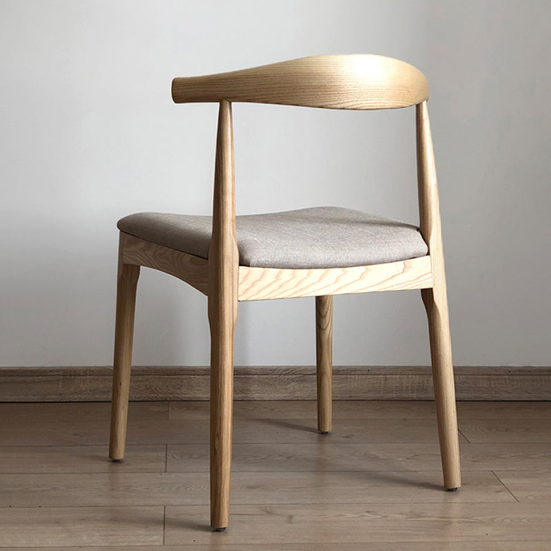 Sillas de comedor modernas de madera sin brazos, silla auxiliar de comedor con respaldo abierto (juego de 2)